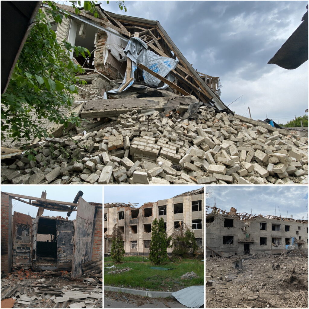 Наслідки російських обстрілів у Великій Писарівці. Фото з різного часу